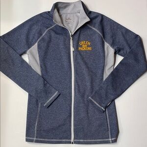 Majestic Women’s Green Bay Packers Full Zip Blue Sz L